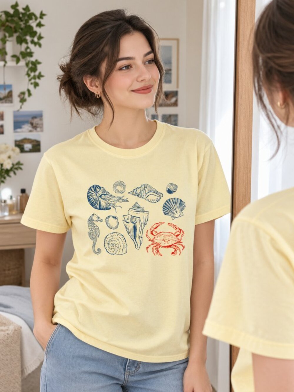 🦀 Sea Life Shirt | Fisherman Aesthetic | Coastal Seafood Graphic Tee